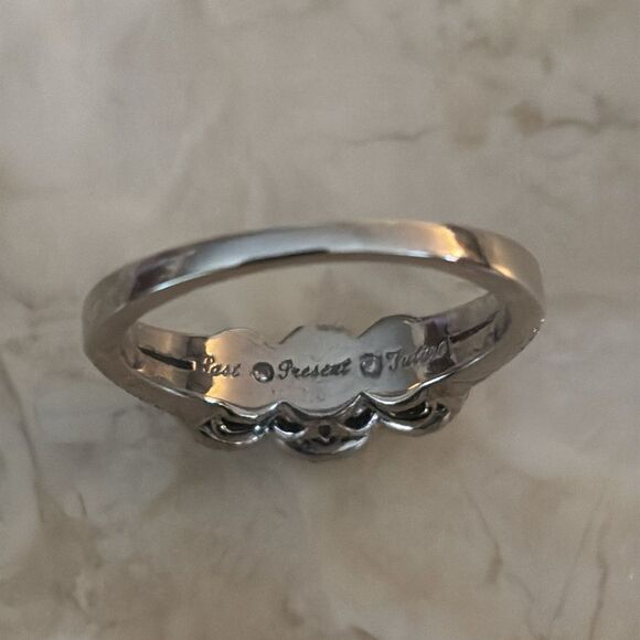 1.07 Carat Natural Diamond Past, Present, Future 14K Gold Engagement Ring $5,600 - Picture 11 of 15